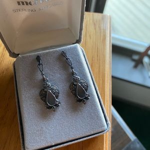 Sterling marcasite dangle earrings